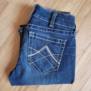EUC 28L R.E.A.L. Mid Rise Stretch Icon Stackable Straight Leg Jean